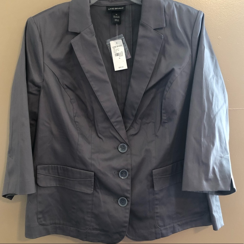 Lane Bryant Gray Jacket Blazer Sz 18 Plus